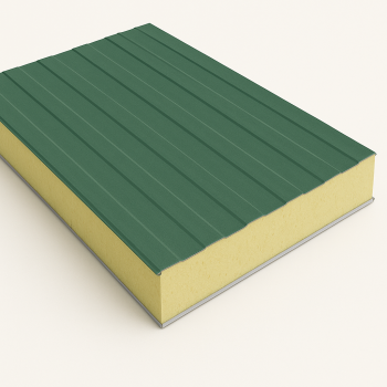 Стеновая сэндвич-панель с минеральной ватой 80 мм RAL 5005 в наличии в Твери